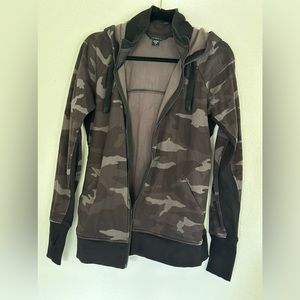 Athleta slim fit Camo print jacket with hood